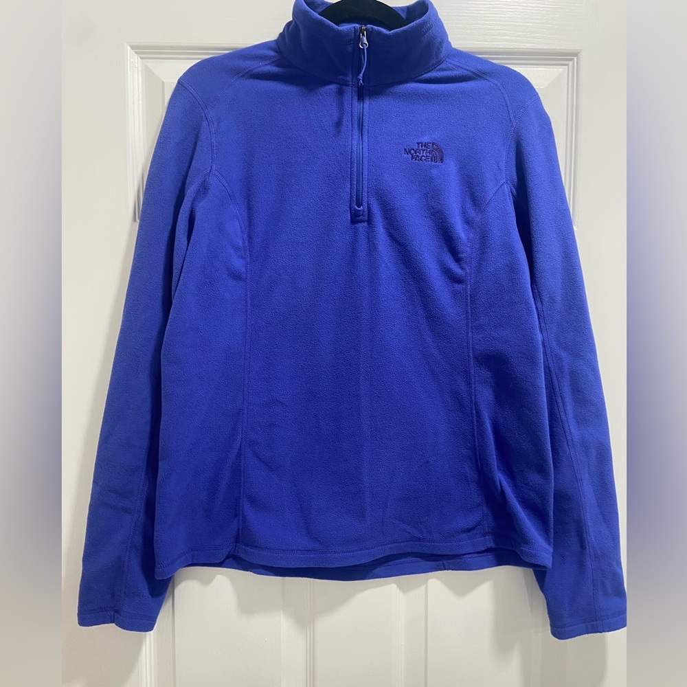 THE NORTH FACE Blue Quarter Zip Fleece, Size Large